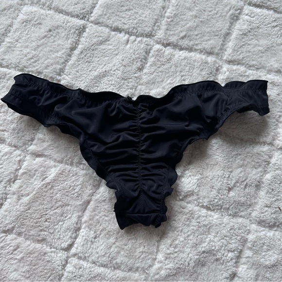 Victoria's Secret | Black "The Ruffle Cheeky" Bikini Bottoms | Size Medium - Picture 2 of 7